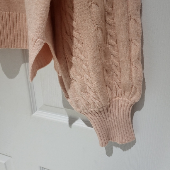 NWT Mexx Cropped Knit Pink Sweater Cable Knit Size XL - Picture 5 of 10